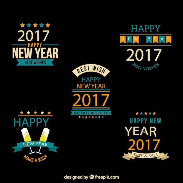 2017 new year stickers collection