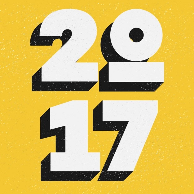 Free Vector 2017 on a yellow background