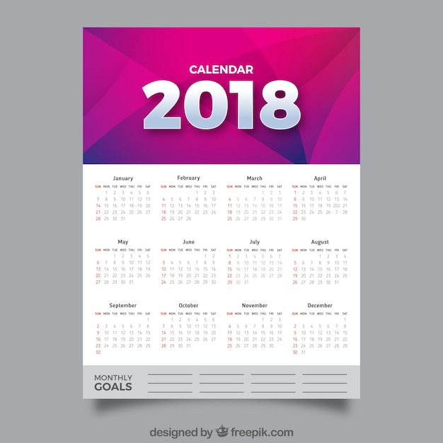 2018 abstract calendar