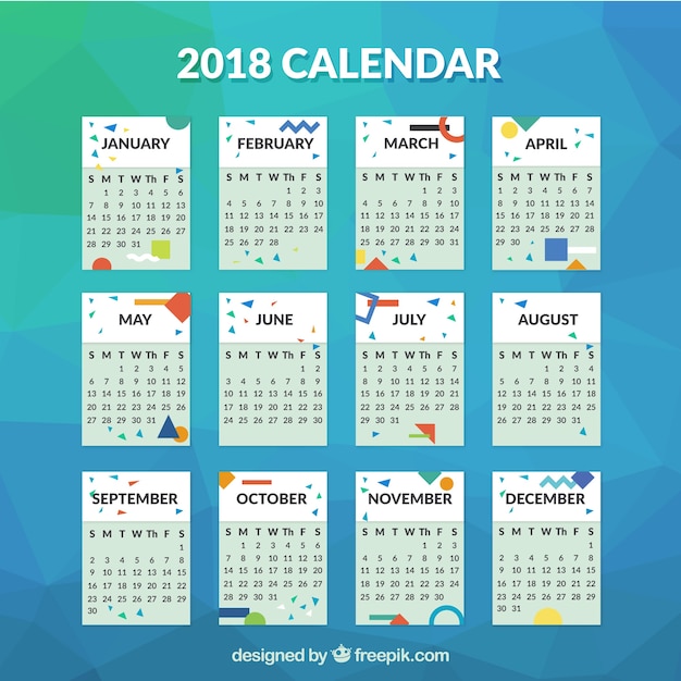 Free Vector 2018 calendar template