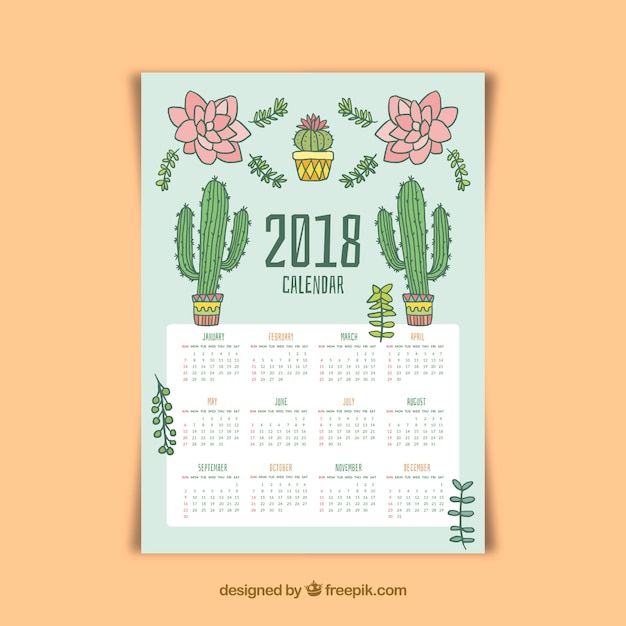 Free Vector 2018 calendar