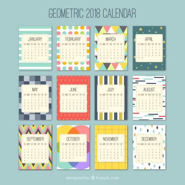 Free Vector 2018 calendar