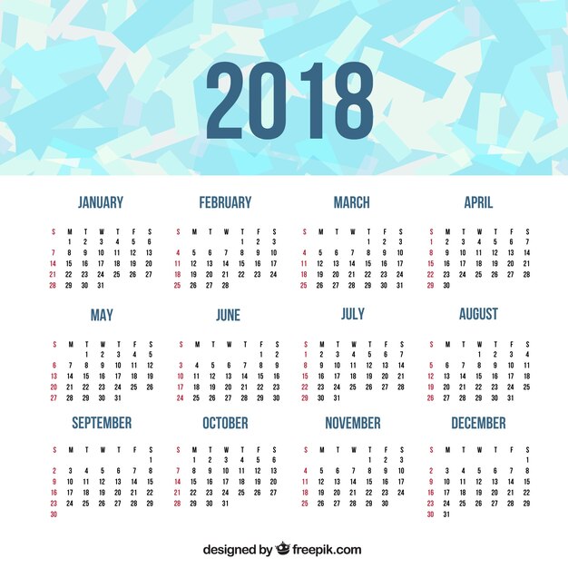 2018 calendar