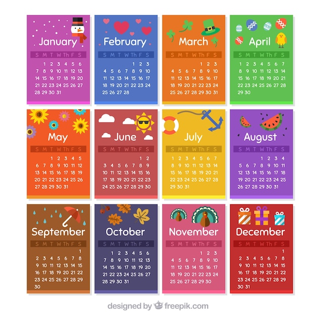 Free Vector 2018 calendar