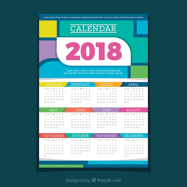 2018 calendar