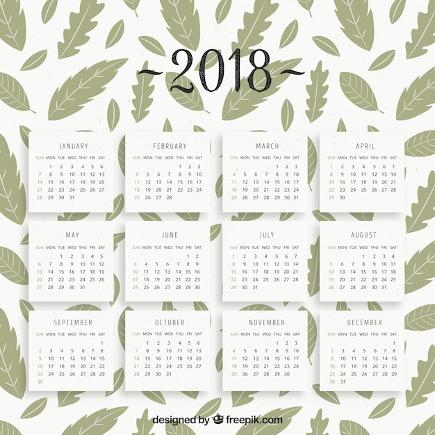 2018 calendar