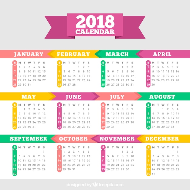 2018 calendar