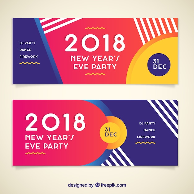 Free Vector 2018 new year banners