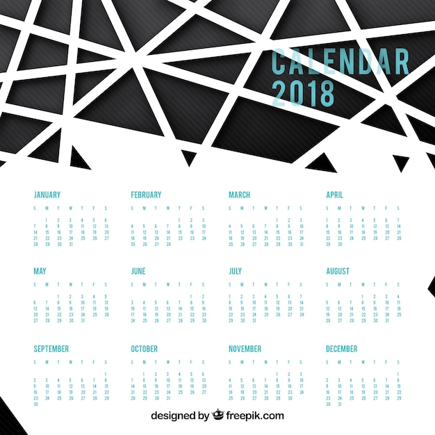 2018 striped calendar