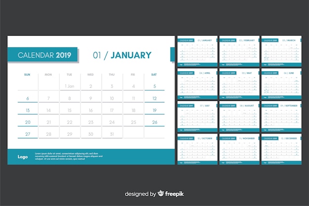 2019 calendar template