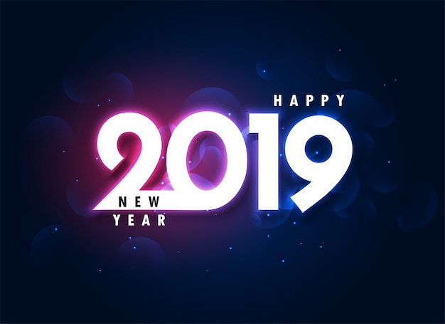 2019 colorful happy new year glowing background