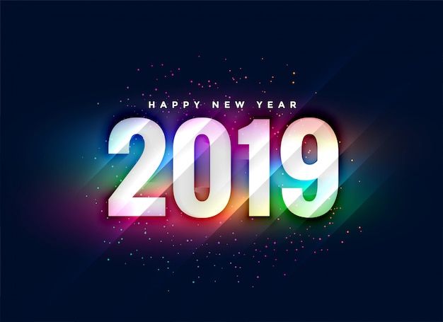 2019 colorful shiny new year background