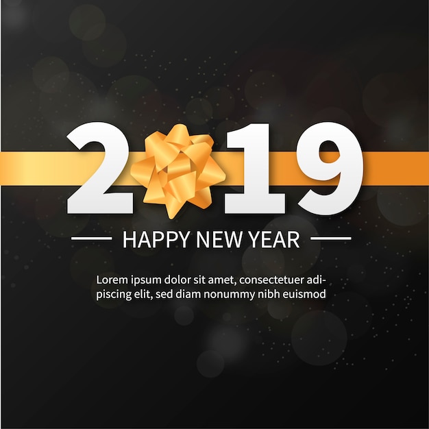 2019 Elegant Background with Ribbon