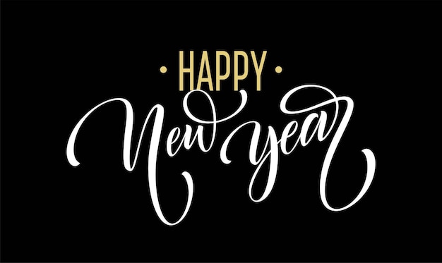 2019 Happy New Year. Beautiful Handwritten modern brush lettering, calligraphy. Vector illustration EPS10