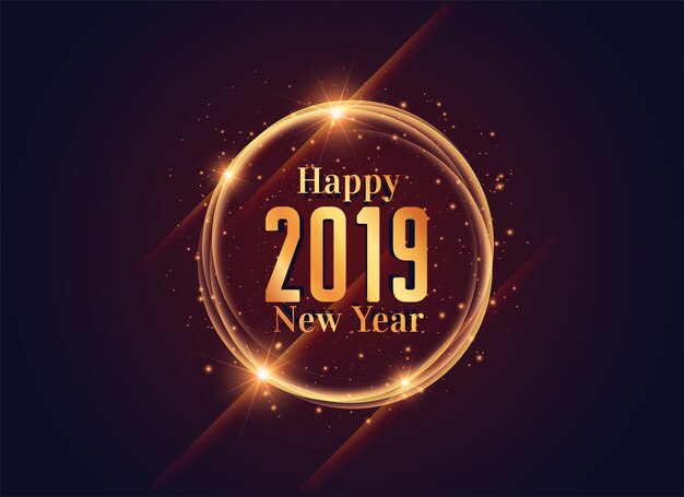 2019 happy new year shiny background design