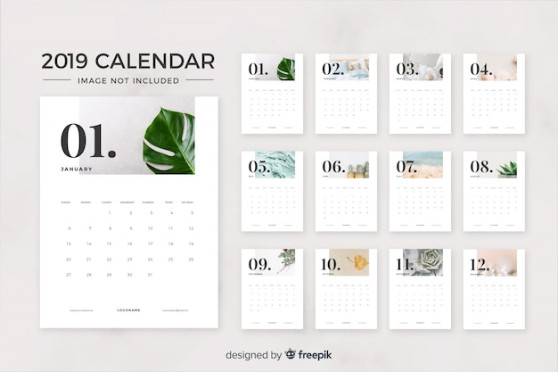 2019 Month Calendar