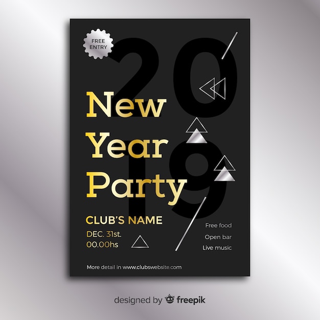 Free Vector 2019 new year party banner