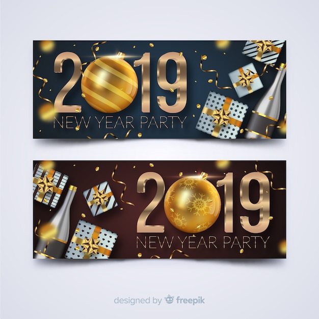 2019 new year party banners