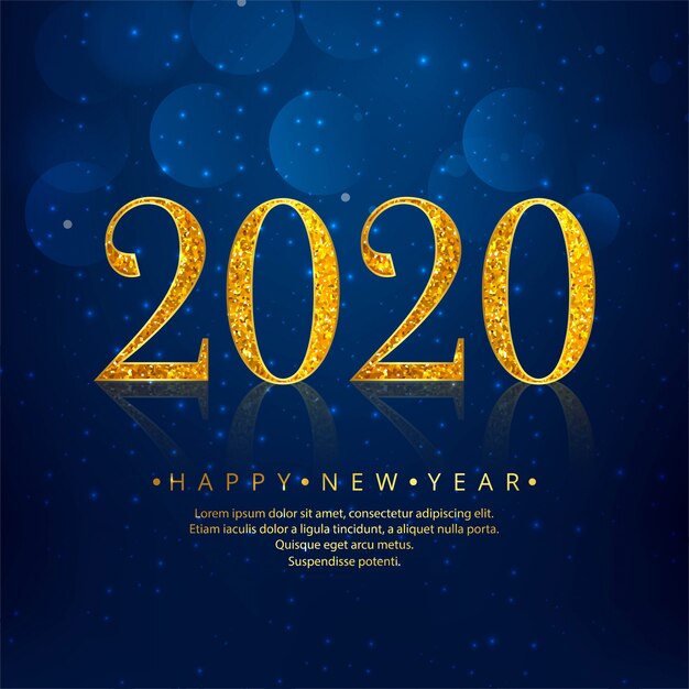 2020 golden New Year blue holiday 