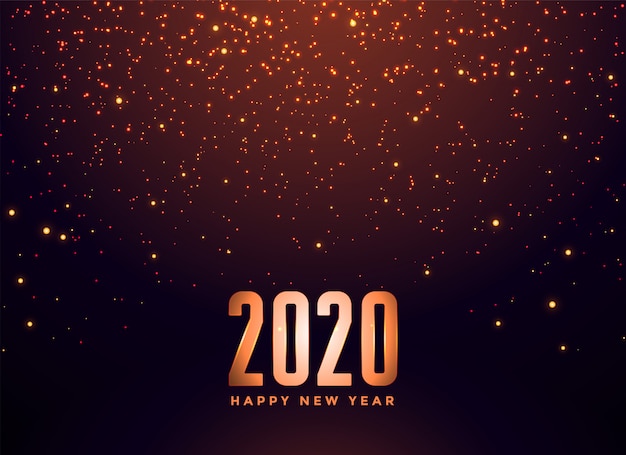 Free vector 2020 happy new year falling sparkles background