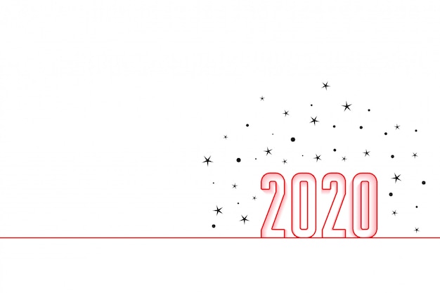 Free Vector 2020 happy new year minimal style background 