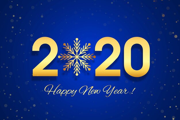 2020 Happy New Year text celebration card 