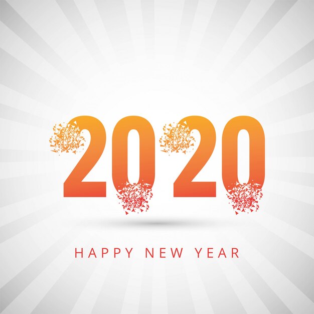 2020 Happy New Year text for greeting card 