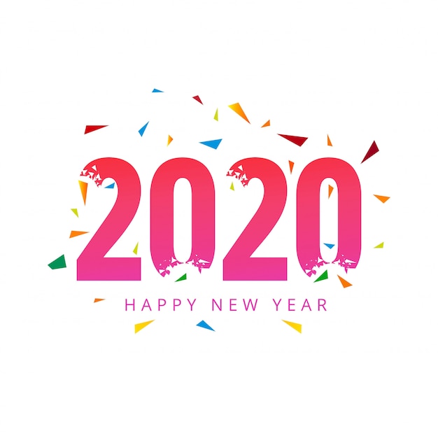 2020 Happy New Year text for greeting card