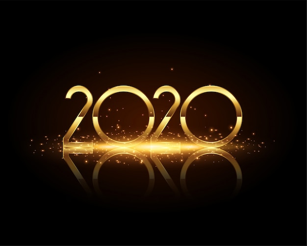 2020 new year golden text on black card