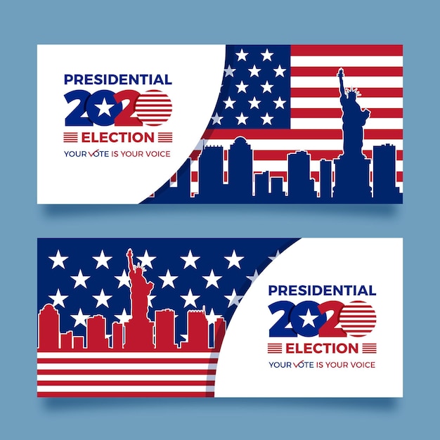 2020 us presidential election banners collection