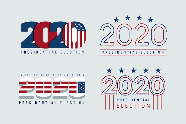 Free Vector 2020 us presidential election logo collection