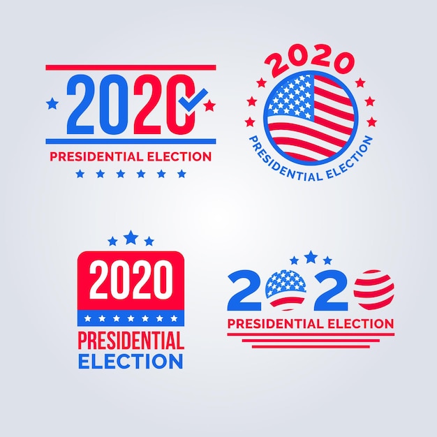 Free Vector 2020 us presidential election logo collection