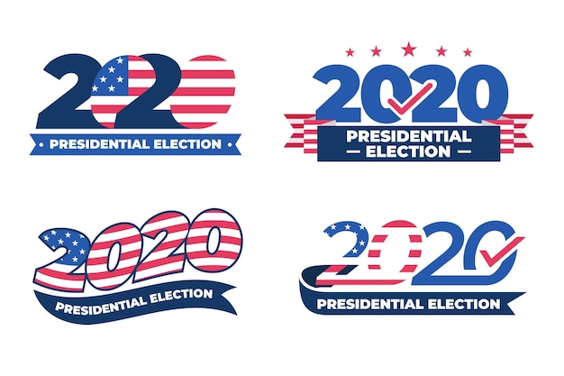 Free Vector 2020 us presidential election logos collection