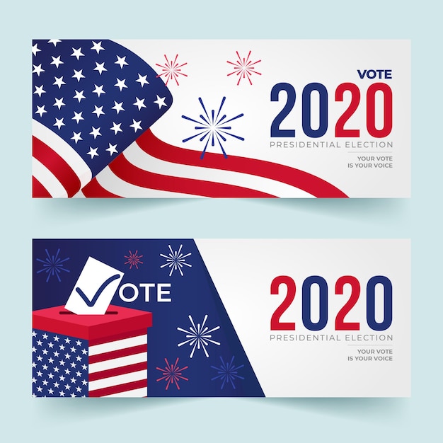 2020 usa presidential election banners design templates