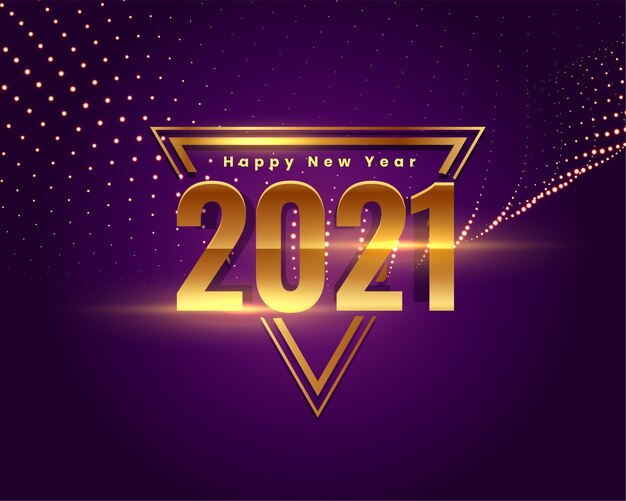 2021 happy new year golden stylish wishes card