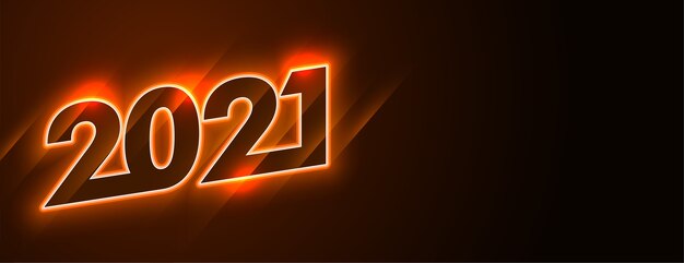 2021 happy new year shiny neon  banner design