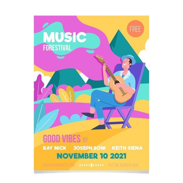 2021 illustrated music festival poster design