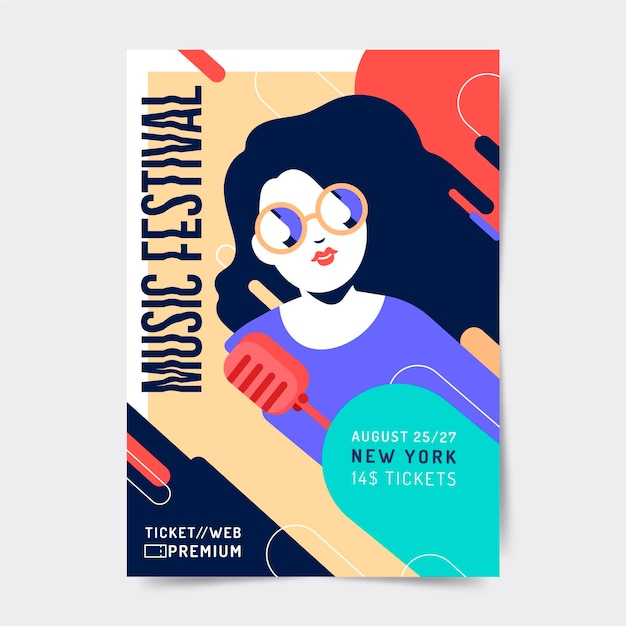 Free Vector 2021 illustrated music festival poster