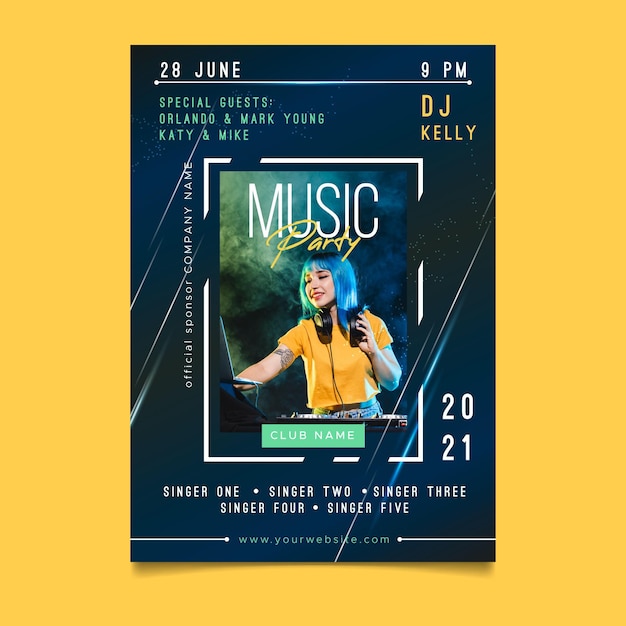 Free Vector 2021 music event poster concept