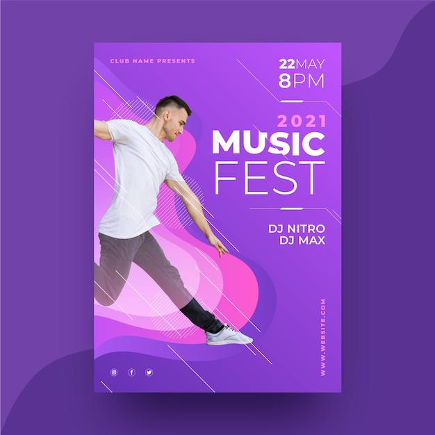 2021 music event poster with photo