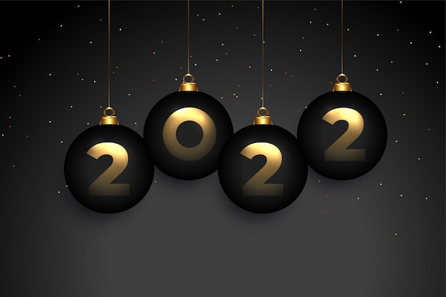 Free Vector 2022 greeting in hanging christmas ball style