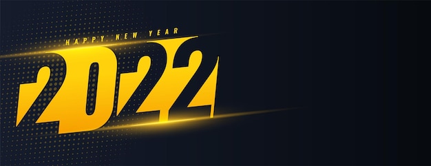 2022 happy new year golden banner design