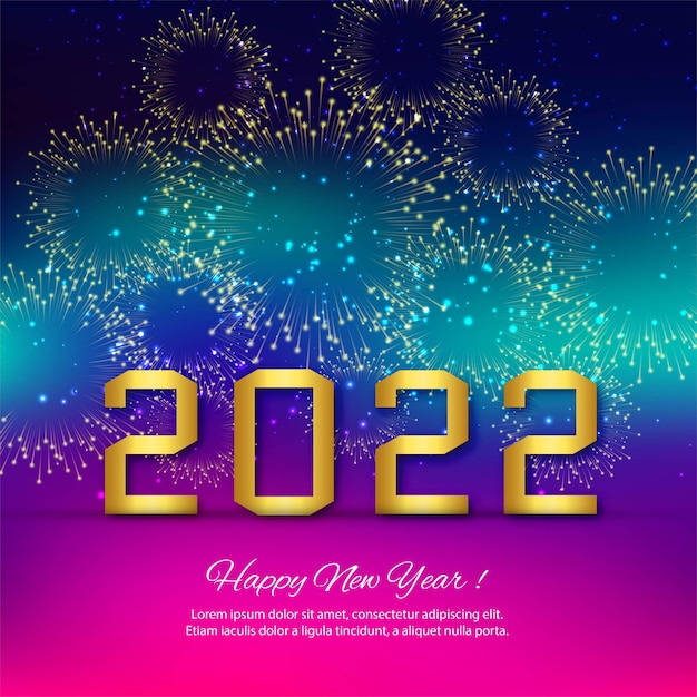 2022 happy new year greeting card background