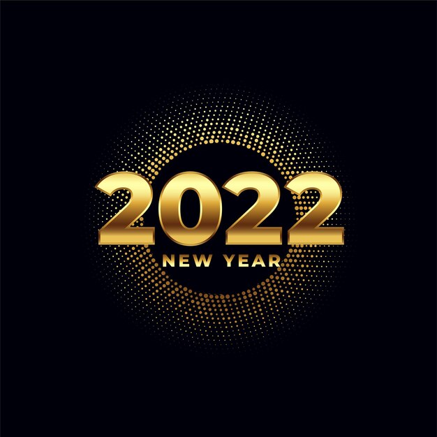 2022 new year golden halftone background