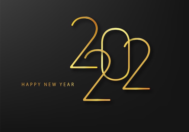 2022 New Year. Minimalistic text template for holiday design.