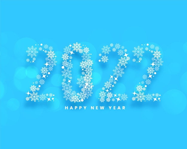 2022 new year snowflakes text style card design