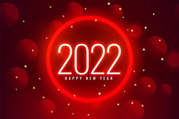 2022 red neon new year background