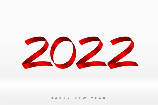 2022 text in 3d ribbon style background