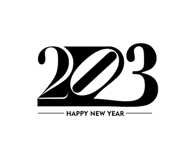 2023 Happy New Year Text Typography Design Patter Vector illustration