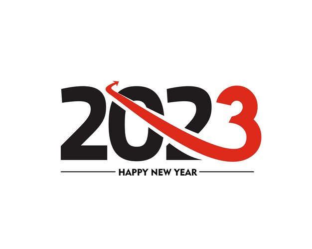 2023 Happy New Year Text Typography Design Patter Vector illustration